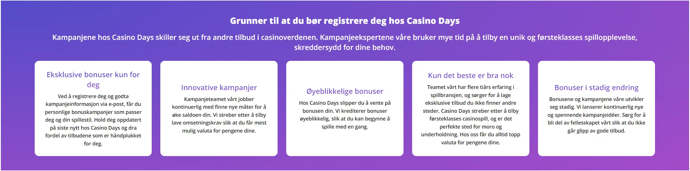 Casino Days bonus